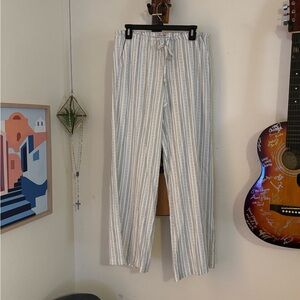 Sincerely Jules White and Gray Striped Wide Leg Pants